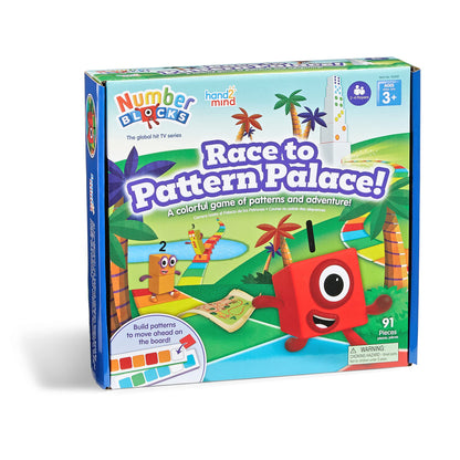 hand2mind Numberblocks Race to Pattern Palace! Board Game, Educational Board Games, Numbers for Toddlers, Math Toys for Kids 3-5, Preschool Learning