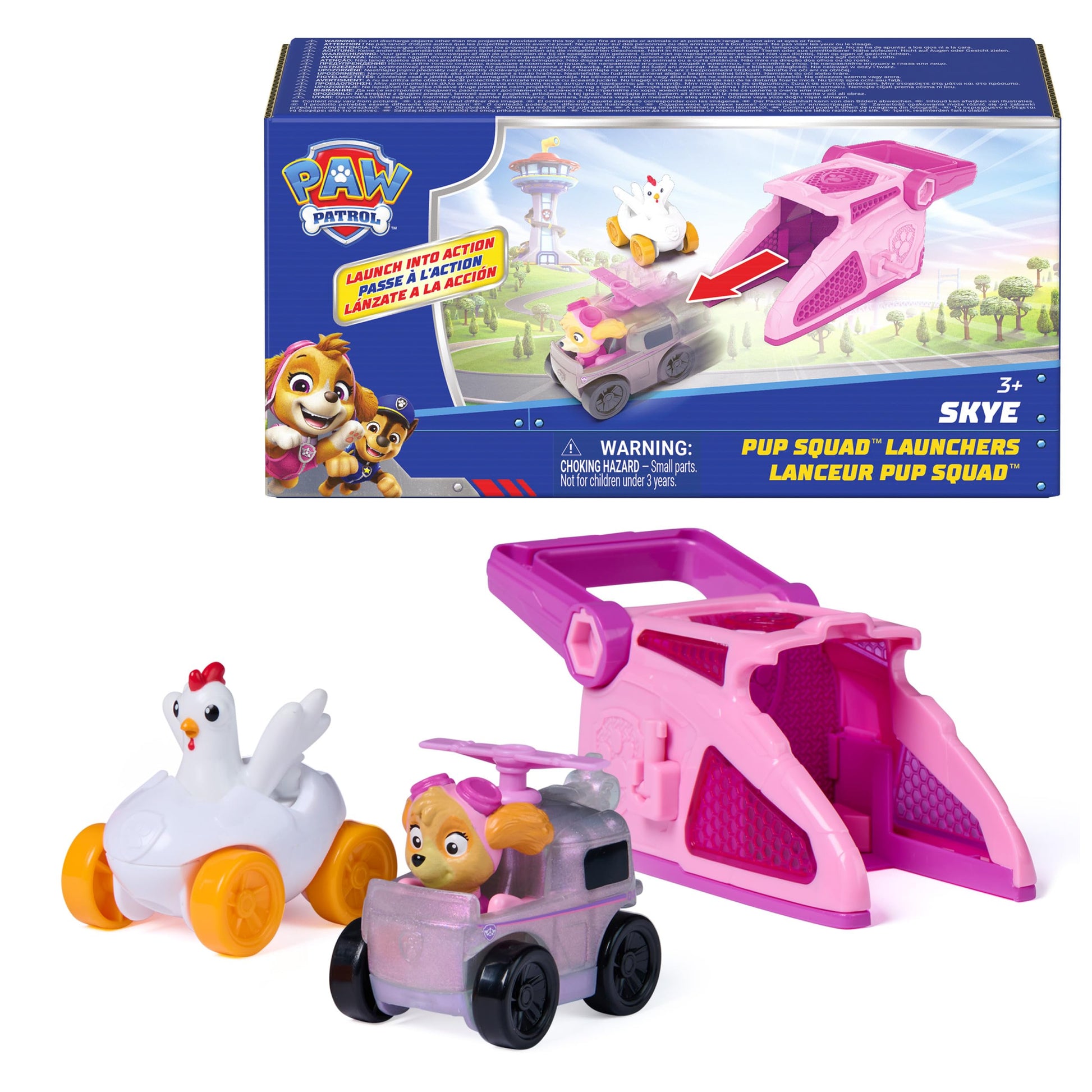 Paw Patrol Skye Pup Squad Launchers with Chickaletta 2-Pack Toy Vehicles