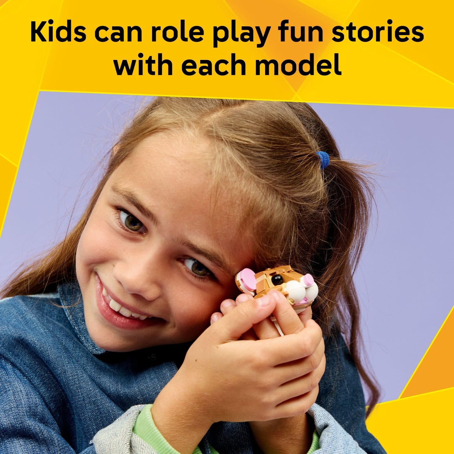 LEGO Creator 3 in 1 Cute Hamster with a Flower Building Toy for Girls & Boys, Ages 7+ - Kids Build a Hamster, Hedgehog or Eagle Animal Figure - Gift