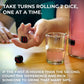 TMD Retail Drink Up Adult Party Games - Unique Bachelorette Party Games - Adult Drinking Games with 4 Oz Shot Glasses & 4 Dice - Dice Games