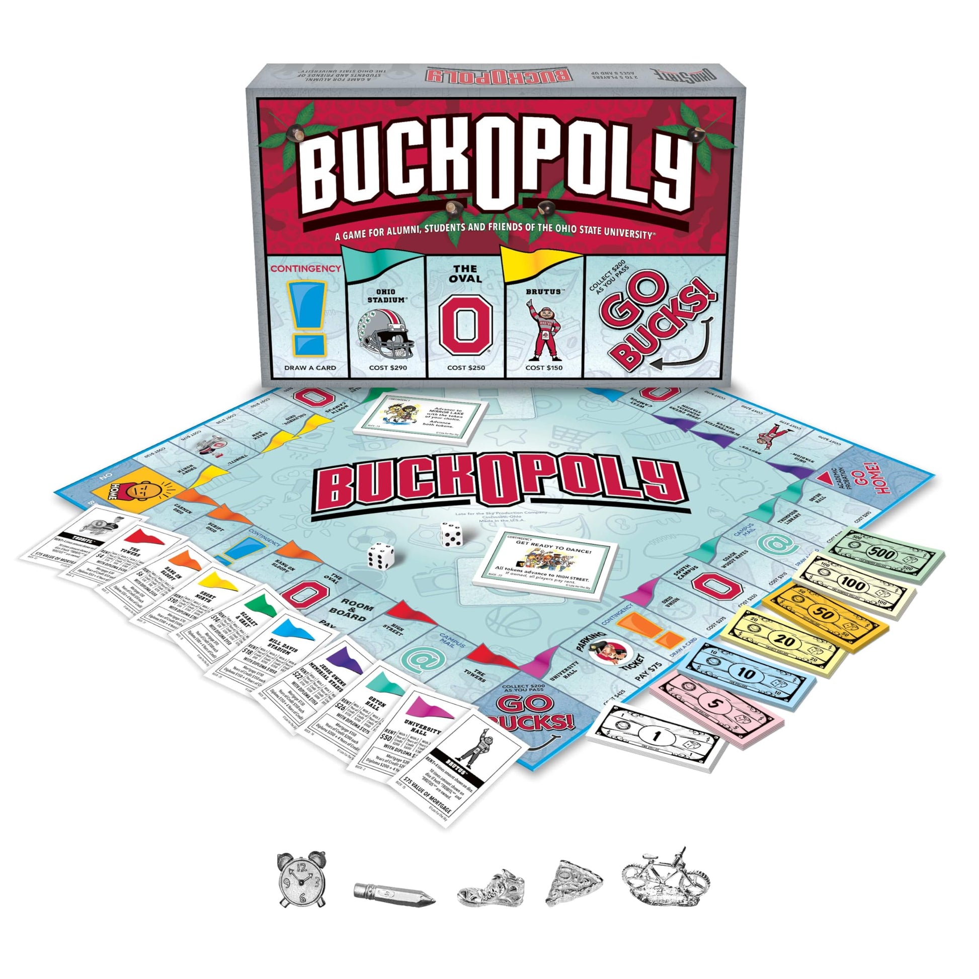 Late for the Sky Ohio State University Opoly-Style Board Game, Family and Alumni Gift, 2-6 Players, Campus Landmarks & Custom Tokens