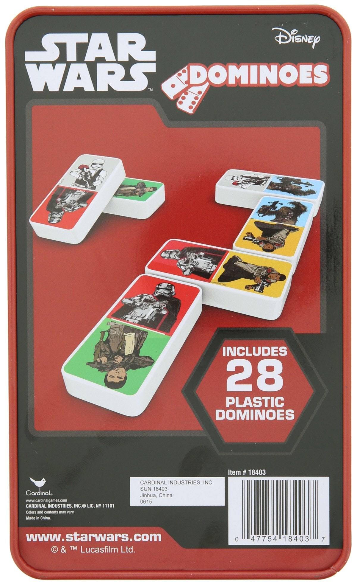 Star Wars Episode 7 The Force Awakens Dominoes Game - 28 Pack Plastic Dominoes