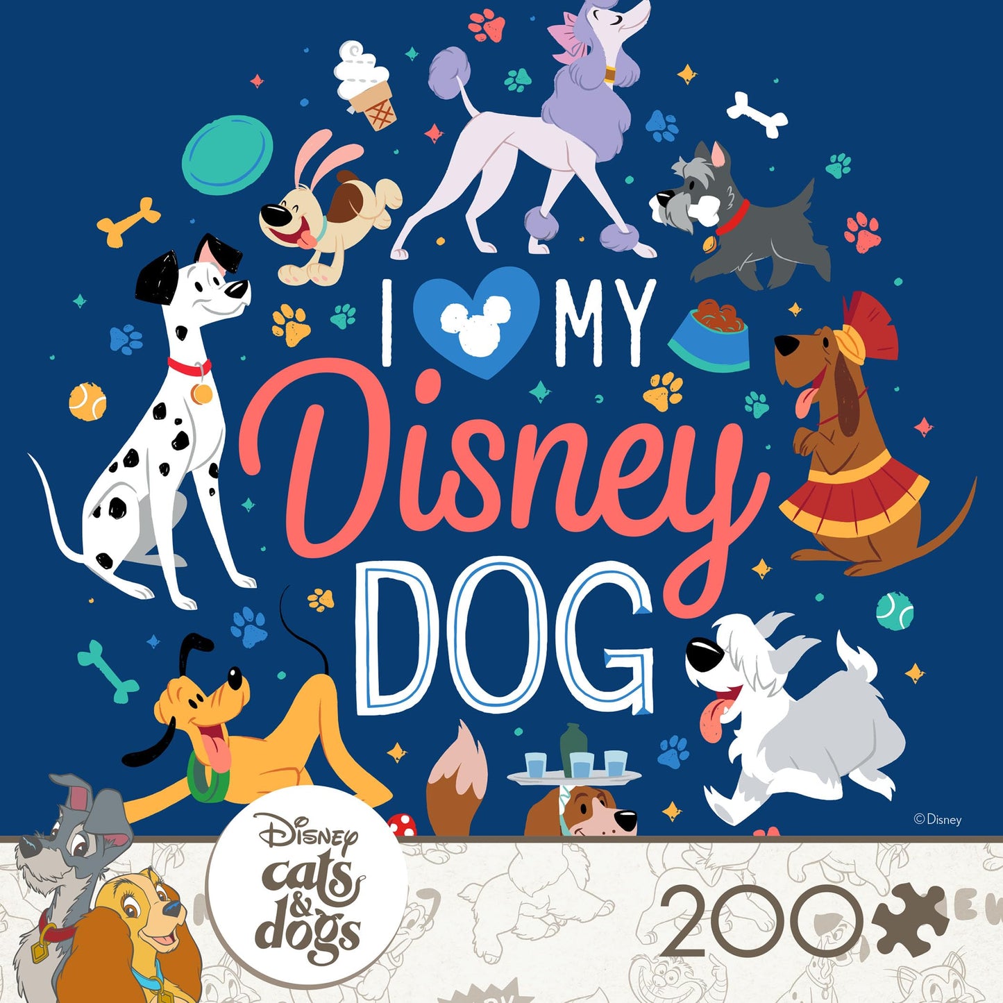 Ceaco - I Love My Disney Dog - 200 Piece Jigsaw Puzzle for Kids Ages 8-10
