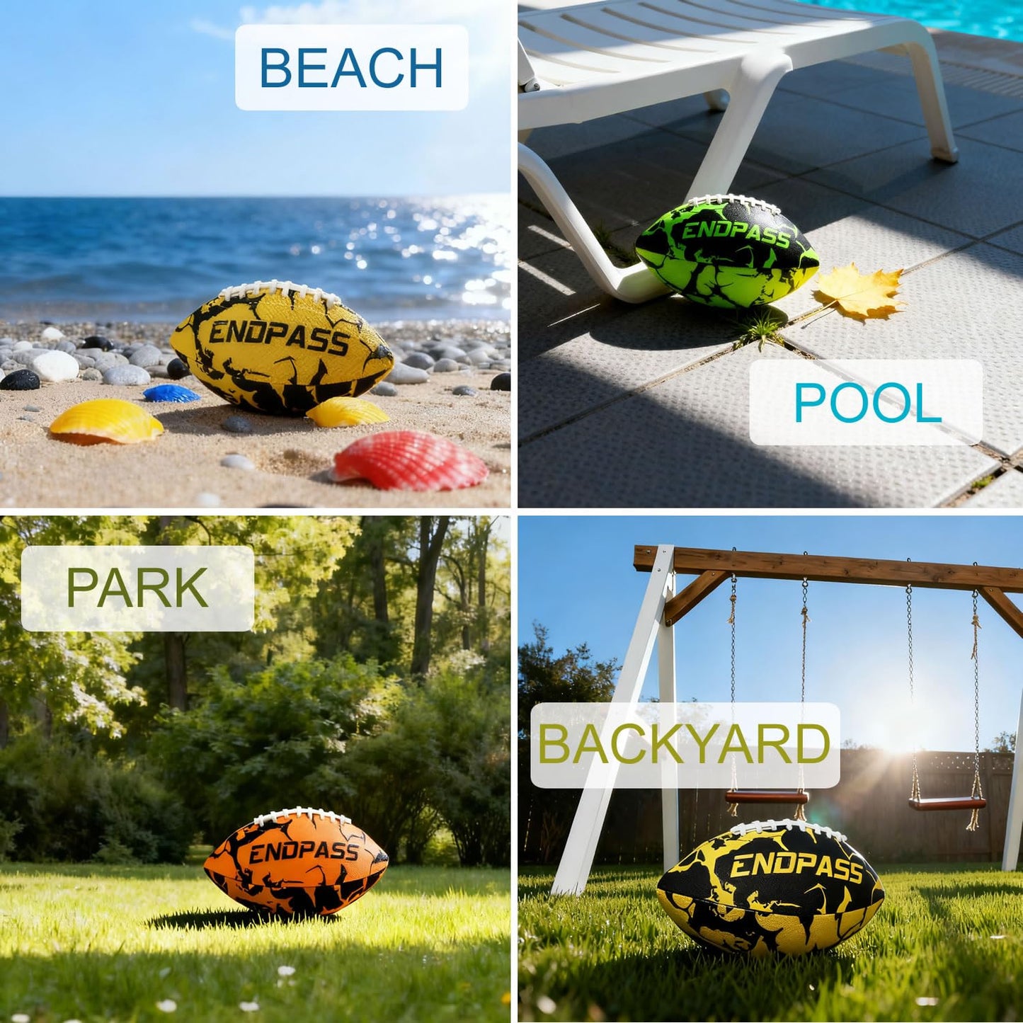 ENDPASS Waterproof Footballs for Pool & Beach Outdoor for All Ages