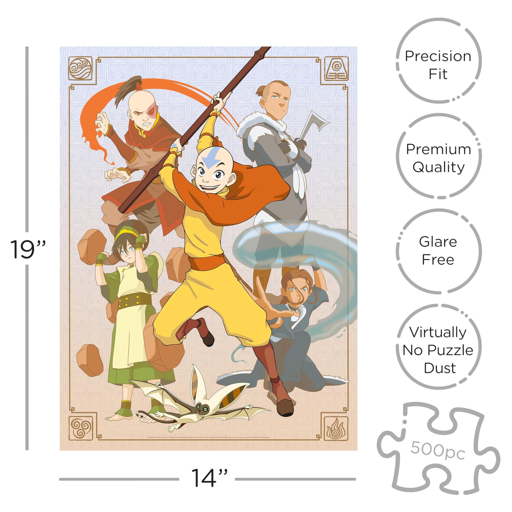 AQUARIUS Avatar Cast (500 Piece Jigsaw Puzzle) - Glare Free - Precision Fit - Officially Licensed Avatar The Last Airbender Merchandise & Collectibles