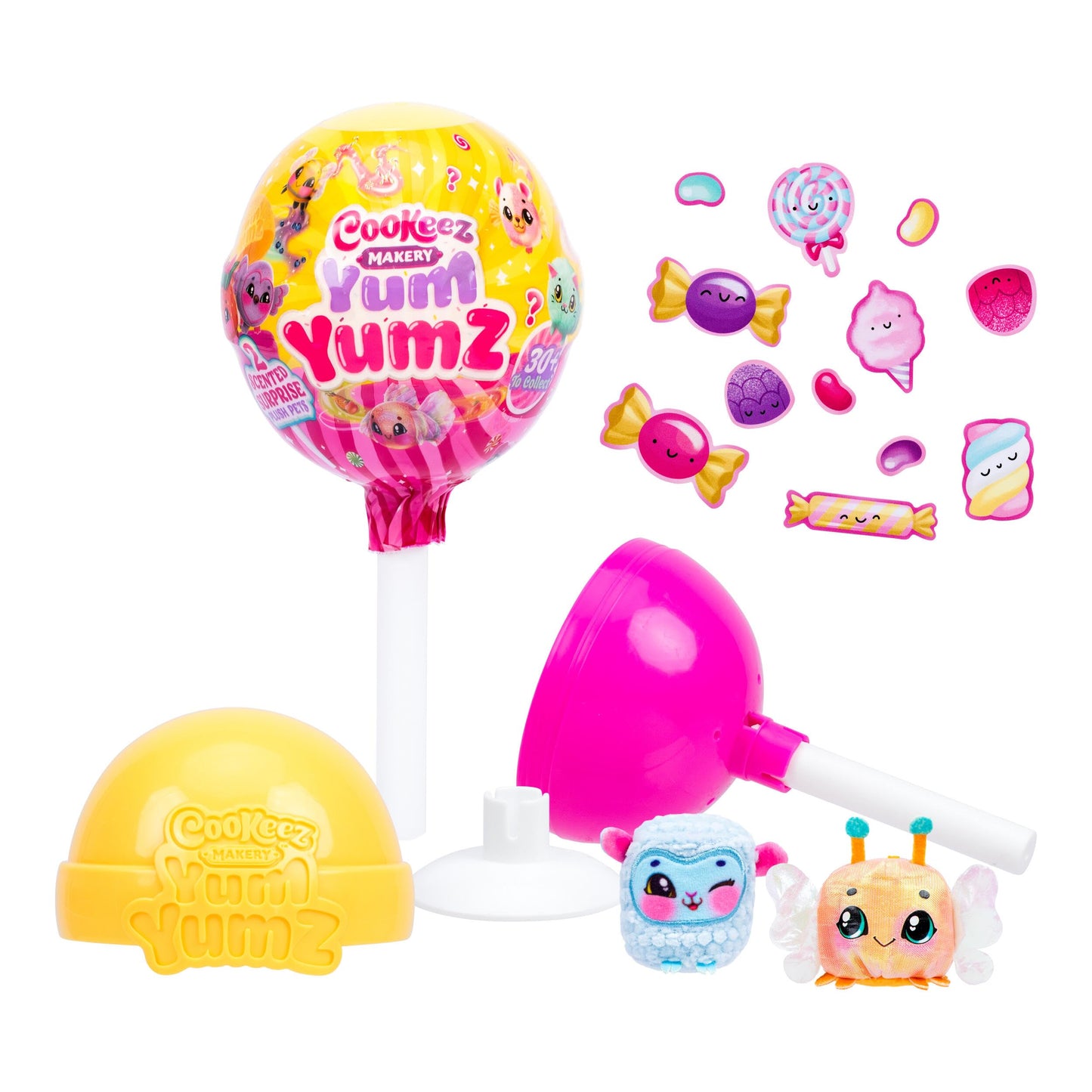 Cookeez Makery Yum Yumz Twin Pack, Series 3, Full of Fun & Yum, 2 Sweet Scented Plush Surprises Inside A Lollipop, 30+ Plush Candy Pets to Collect