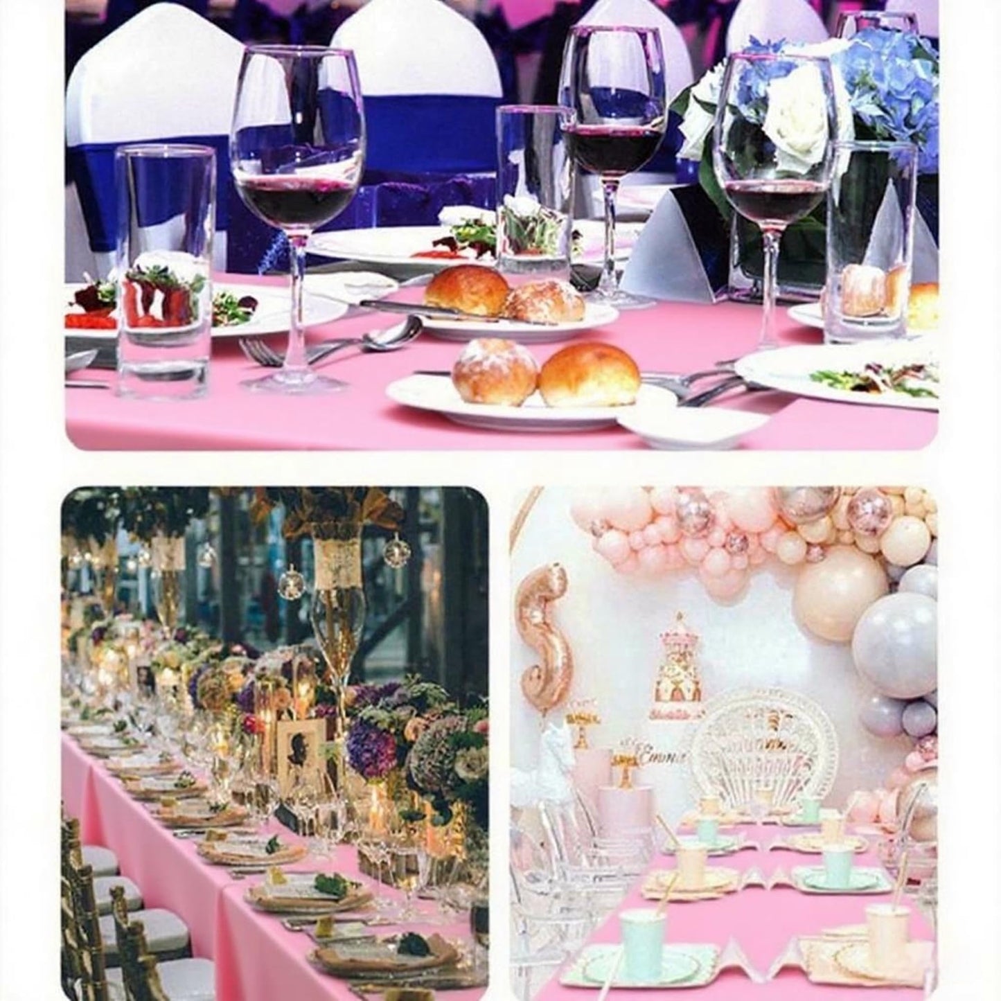 Disposable Tablecloth - PEVA Material Waterproof Tablecloth - Suitable for Christmas, New Year, Thanksgiving, Birthday Parties, Weddings, and Banquet