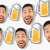 Big Dot of Happiness Custom Cheers and Beers Face Cut Out Garland Banner, Personalized Adult Birthday Party Decor, 30 Feet of Cord, 5 Photo Face