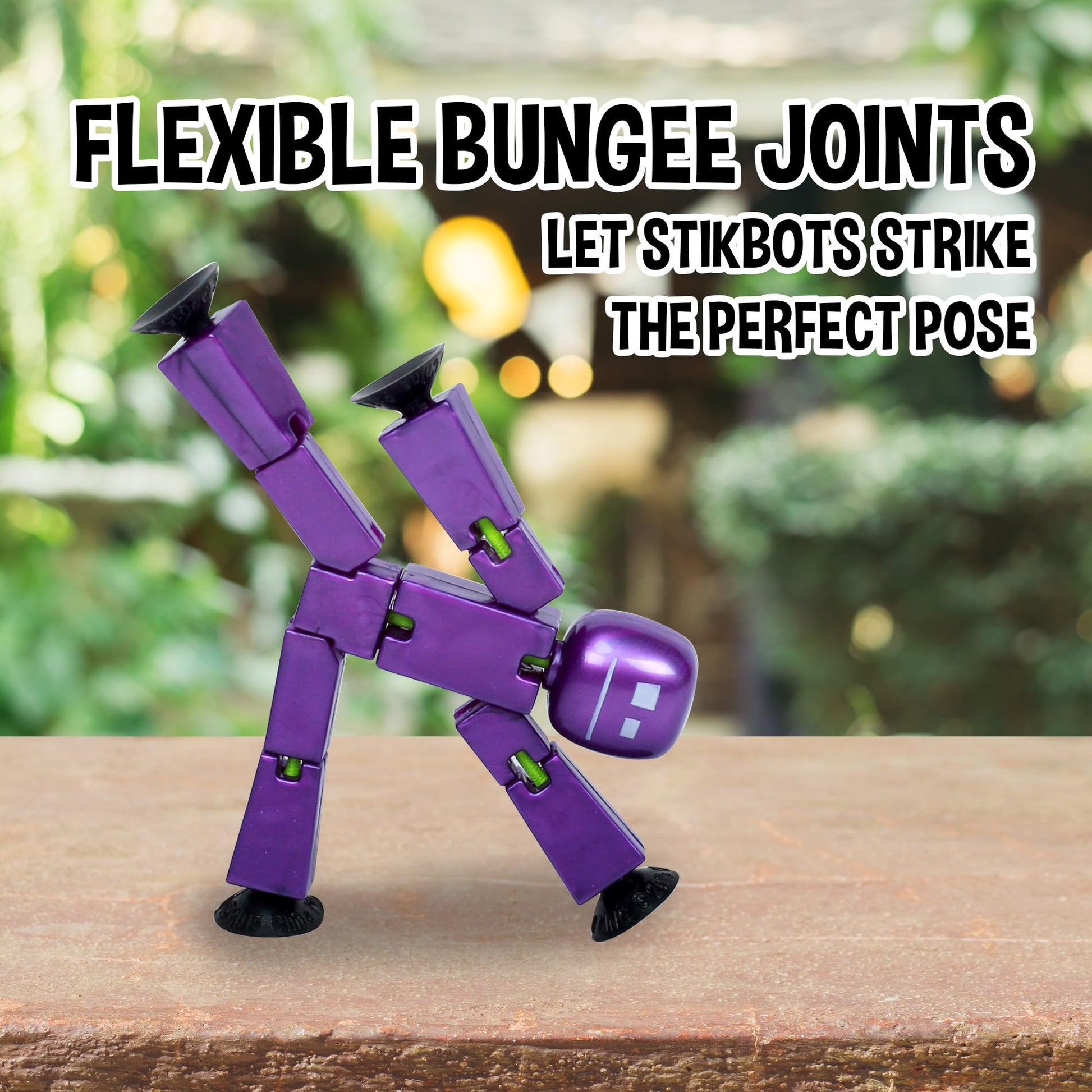 Zing StikBot Dual Pack - Includes 2 StikBots - Collectible Action Figures and Accessories, Stop Motion Animation, Ages 4 and Up (Metal Eggplant+Metal