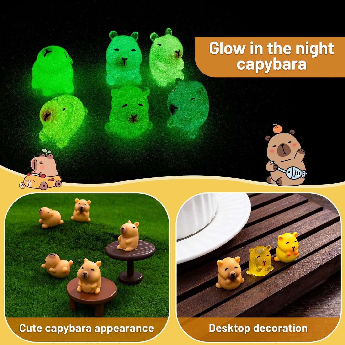 jrootouh Mini Resin Cat Tiny Animal Miniature Figures Glow in The Dark for DIY Garden Dollhouse Animals Accessories Micro Landscape Aquarium Party