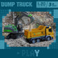 IQKidz Remote Control Dump Truck Toys - RC Construction Vehicles with Blue Warning Lights, Trucks Toy for Boys Girls 3 4 5-7 8 9 10 Year Old and Up