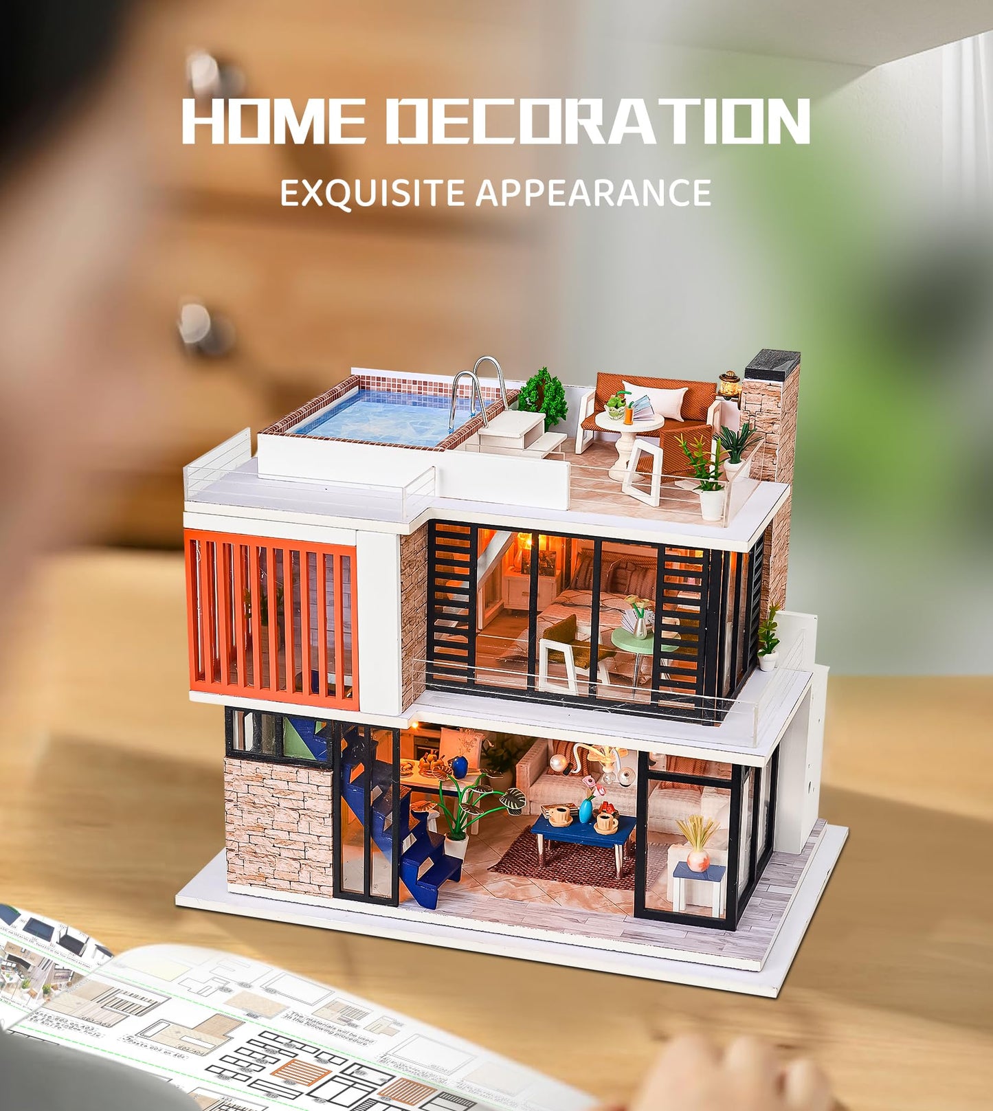 Spilay DIY Miniature House Kit for Adults, Miniature Dollhouse Building Kit