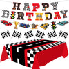 Race Car Party Decorations Happy Birthday Banner Hot Race Cars Tablecloths