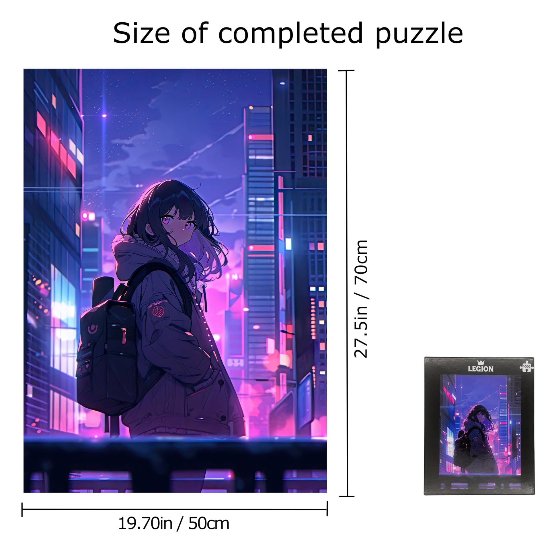 Legion Lo-Fi Anime Puzzle with Poster | 1000 Piece Jigsaw Puzzle for Teens and Adults | 70cm x 50cm | Looking Back