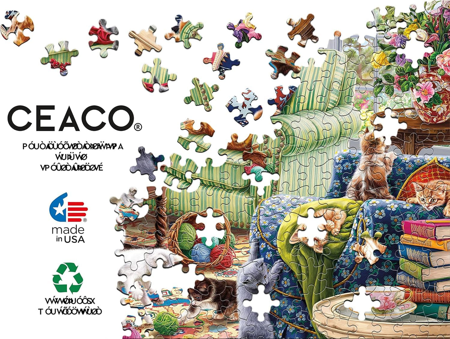 Ceaco - Kitty Chaos - 500 Piece Jigsaw Puzzle for Adults