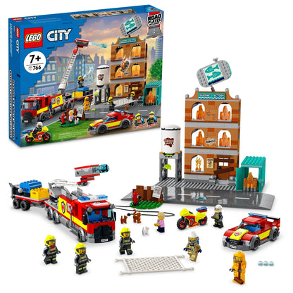 LEGO City Fire Brigade 60321 Building Set with Toy Fire Truck and Five Minifigures. Pretend Play Fire Engine Toy for Kids, Boys, and Girls Ages 7+