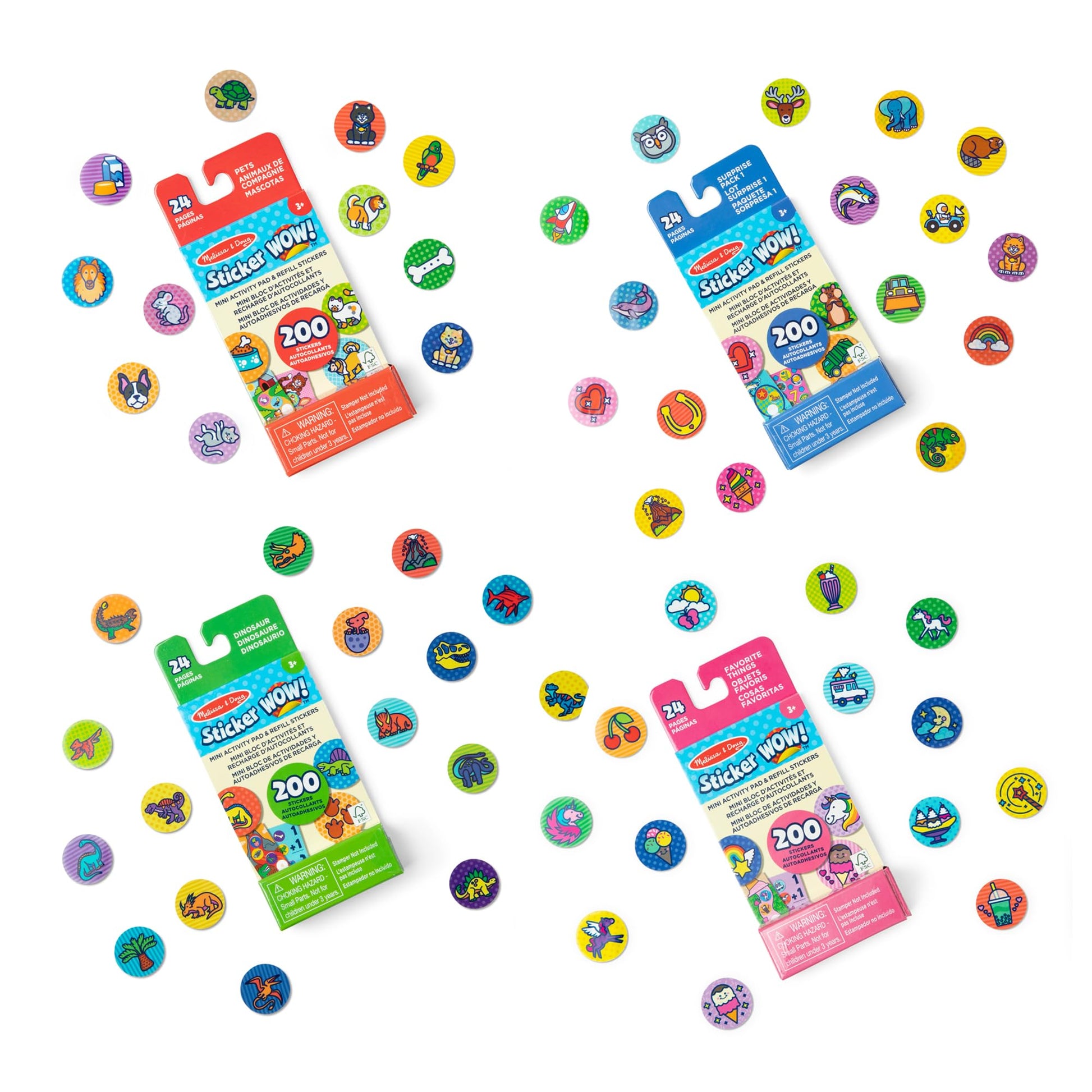 Melissa & Doug Sticker Wow! Mini Activity Pad & Refill Stickers 4-Pack Set