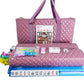 C&H Solutions American Mahjong Set,Mahjong Tiles Set,Purple Pink PU Carrying Bag,166 Premium Tiles,4 All-in-One Rack/Pushers,Western Mahjong