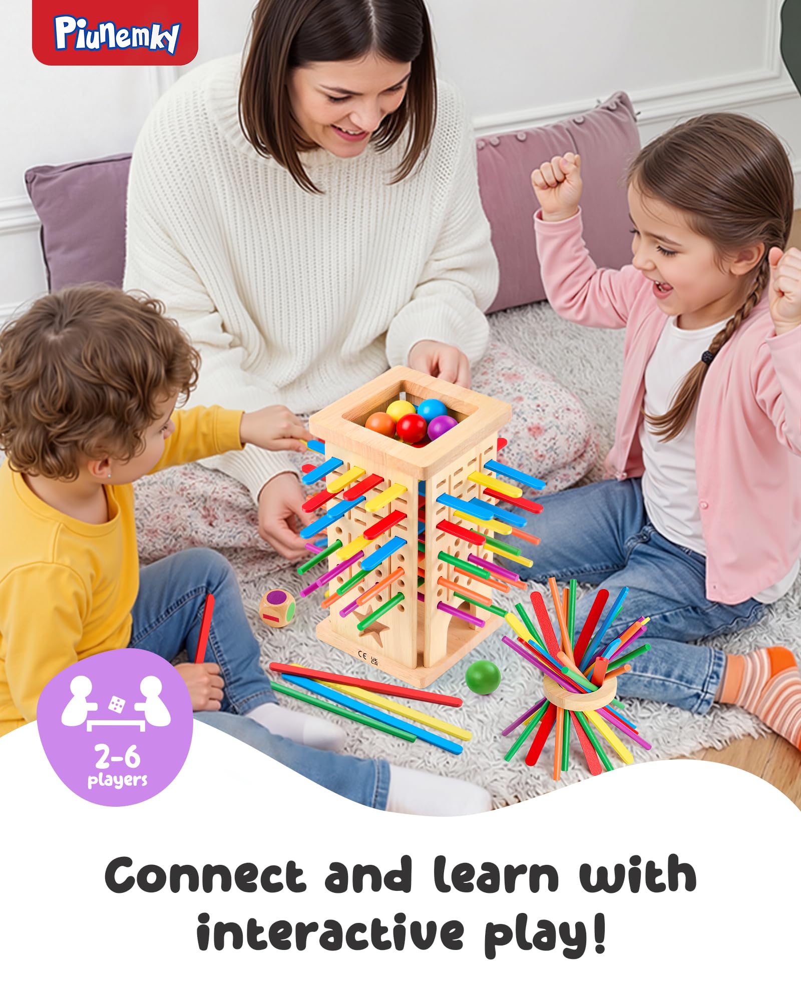 Montessori Wooden Board Game for Kids 3-8 Fine Motor Skills Toy Learning