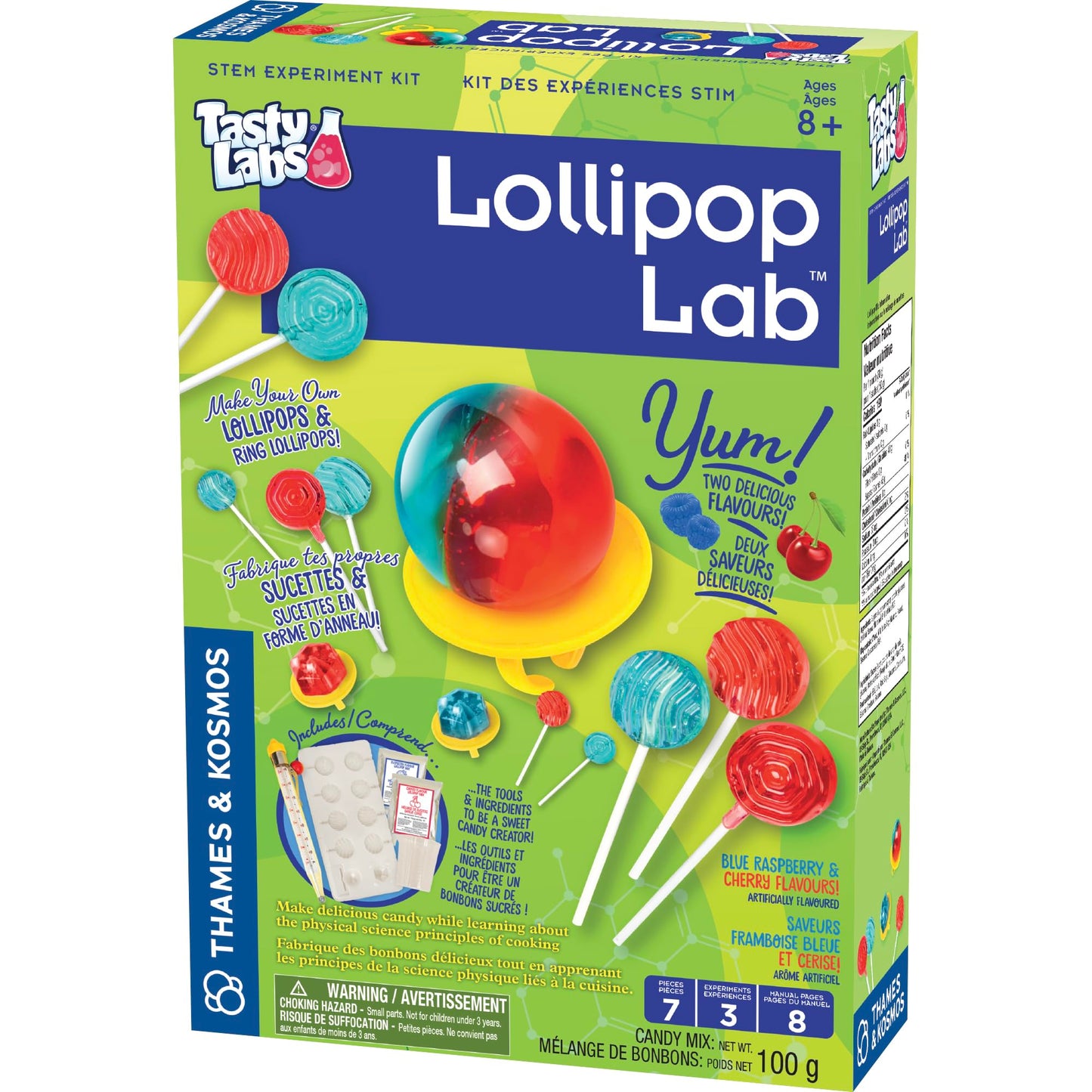 Thames & Kosmos Lollipop Lab STEM Experiment Kit | Make Yummy Red Cherry & Blue Raspberry Lollipops & Ring Lollipops | Explore Chemistry & Math |