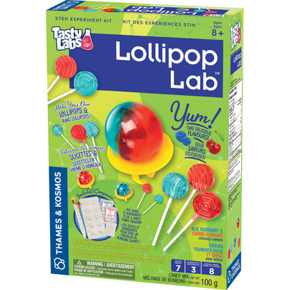 Thames & Kosmos Lollipop Lab STEM Experiment Kit | Make Yummy Red Cherry & Blue Raspberry Lollipops & Ring Lollipops | Explore Chemistry & Math |
