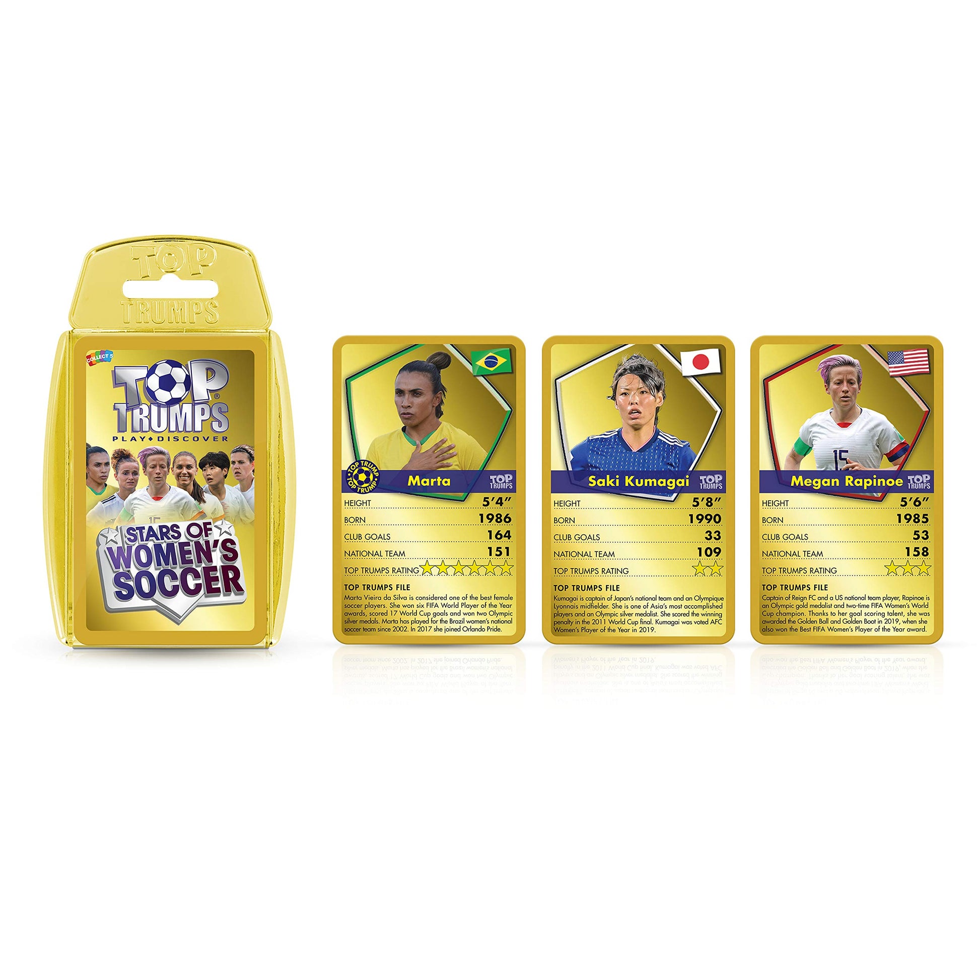 Top Trumps Card Game Stars of Women’s Soccer - Fun Educational Game for Families, Adults & Kids Ages 6+ - 2+ Players
