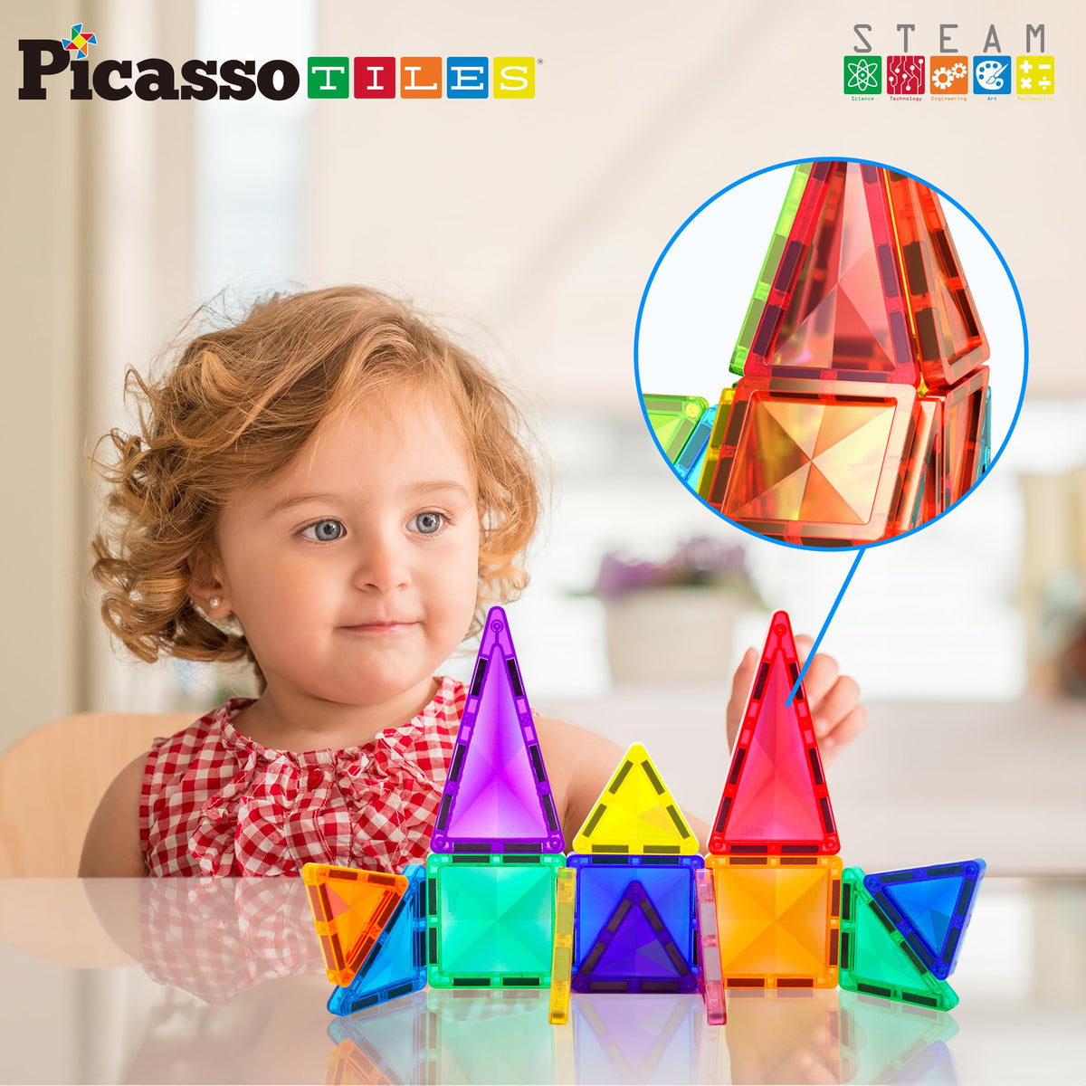 PicassoTiles Travel Size Series Magnet Building Blocks Toy Set mini Diamond Magnetic Construction Block Sensory Toys Preschool Toddler Boy Girls Age