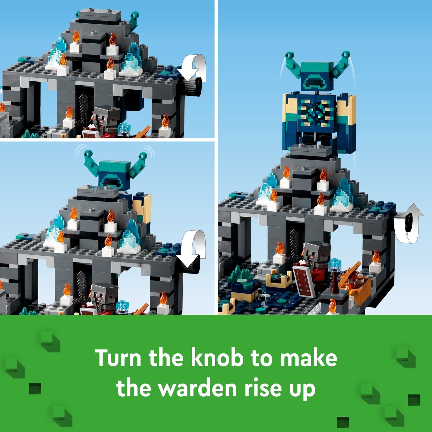 LEGO Minecraft The Deep Dark Battle Set, 21246 Biome Adventure Toy, Ancient City with Warden Figure, Exploding Tower & Treasure Chest, for Kids Ages 8