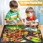 260 PCS Construction Race Tracks for Kids Toys, 2 Racing Cars, 4 Construction Cars, 1 Map & Flexible DIY Track Set, Engineering Toys for 3 4 5 6 Year