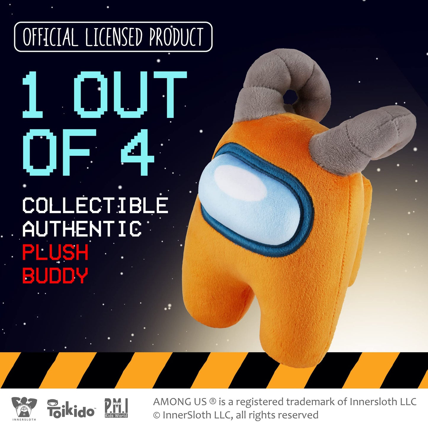 P.M.I. Plush Buddies | 8-Inch-Tall Among Us Plushie Collectibles | Playable Kids' Toys | Licensed Orange Rammed Plush