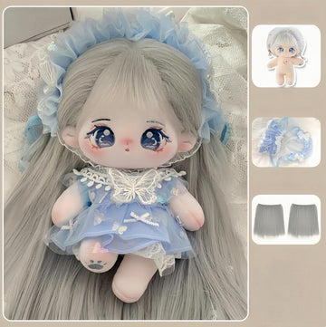 QGYDYH 20cm Plush Doll Toy. Anime Cotton Dolls with Skeleton, Soft Stuffed Dress Up Doll Birthday Gift (e)