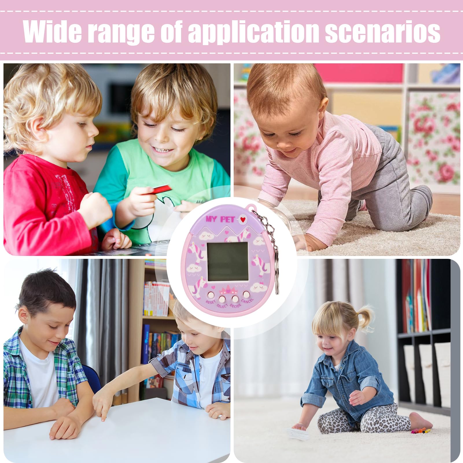 Virtual Pet Game Keychain - Child-Safe PP Electronic Pet with 90s Retro Design, Multi-Game Modes to Teach Responsibility & Social Skills (Durable for