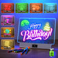 Rechargeable LED Drawing Board, 16.6 Inches Lumiboard, 8 Colors & 3 Modes, LED Note Board with Build in Stand, Includes 7 Markers & 1 Hanging Chain