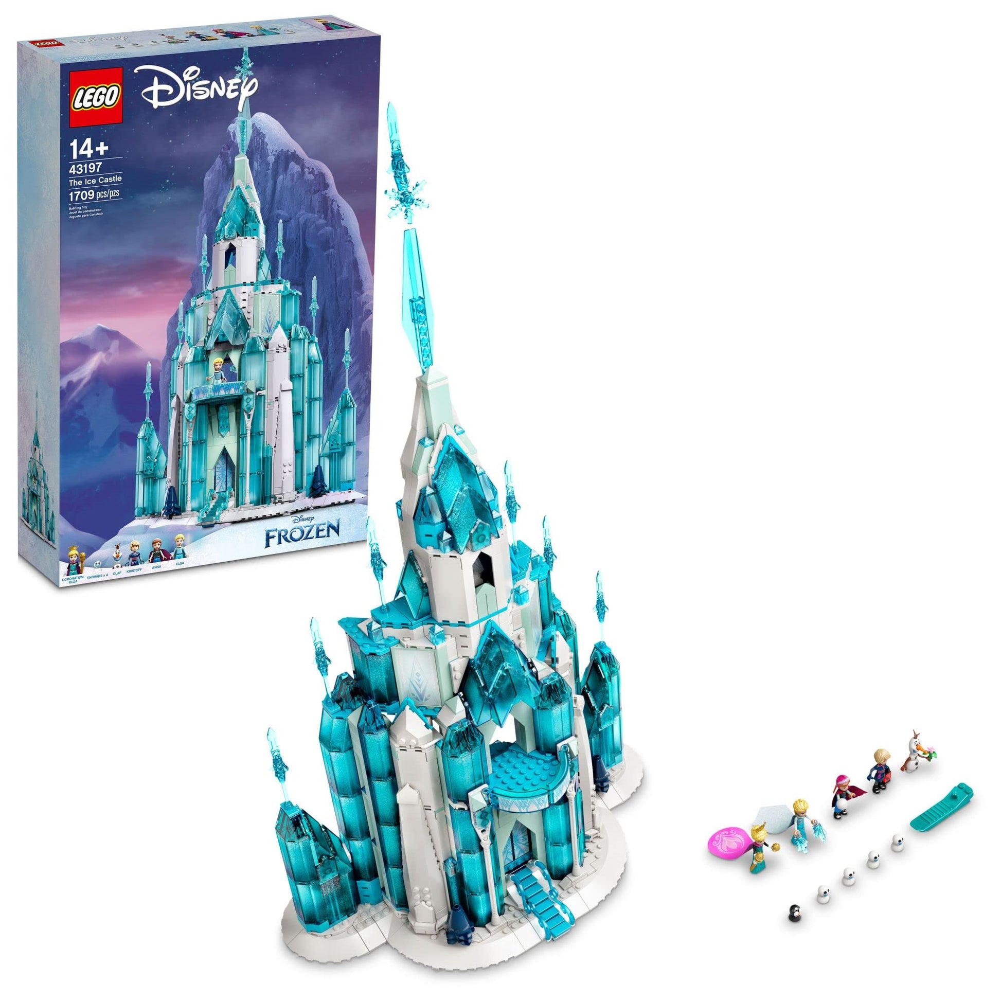 LEGO Disney Princess The Ice Castle Building Toy 43197 Disney Castle Kit to Build, Disney Gift Idea, Castle Toy for Kids Age 6+ Years Old with Frozen