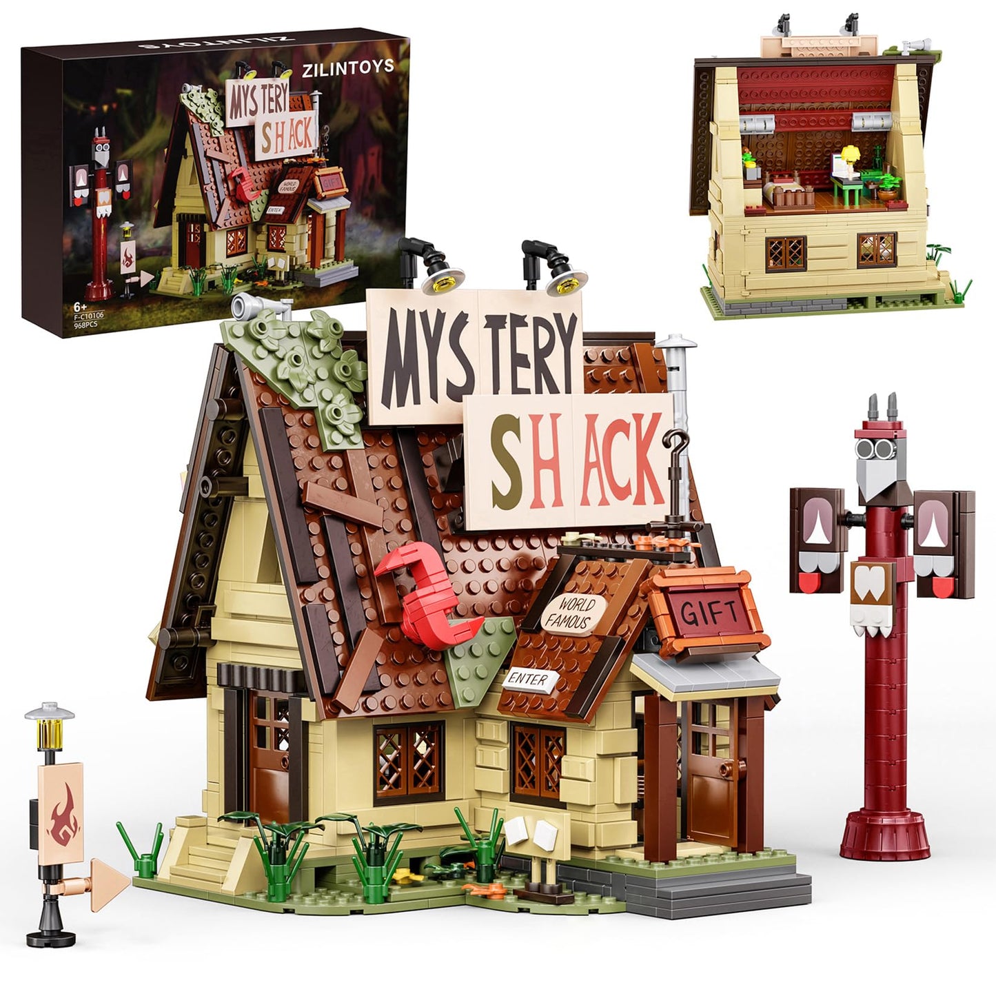 Gravity House Building Sets, Mystery Shack House Building Blocks Toy, Compatible with Lego, Collectible Buildable Fun Model Toys, Gift for 14+ Boys