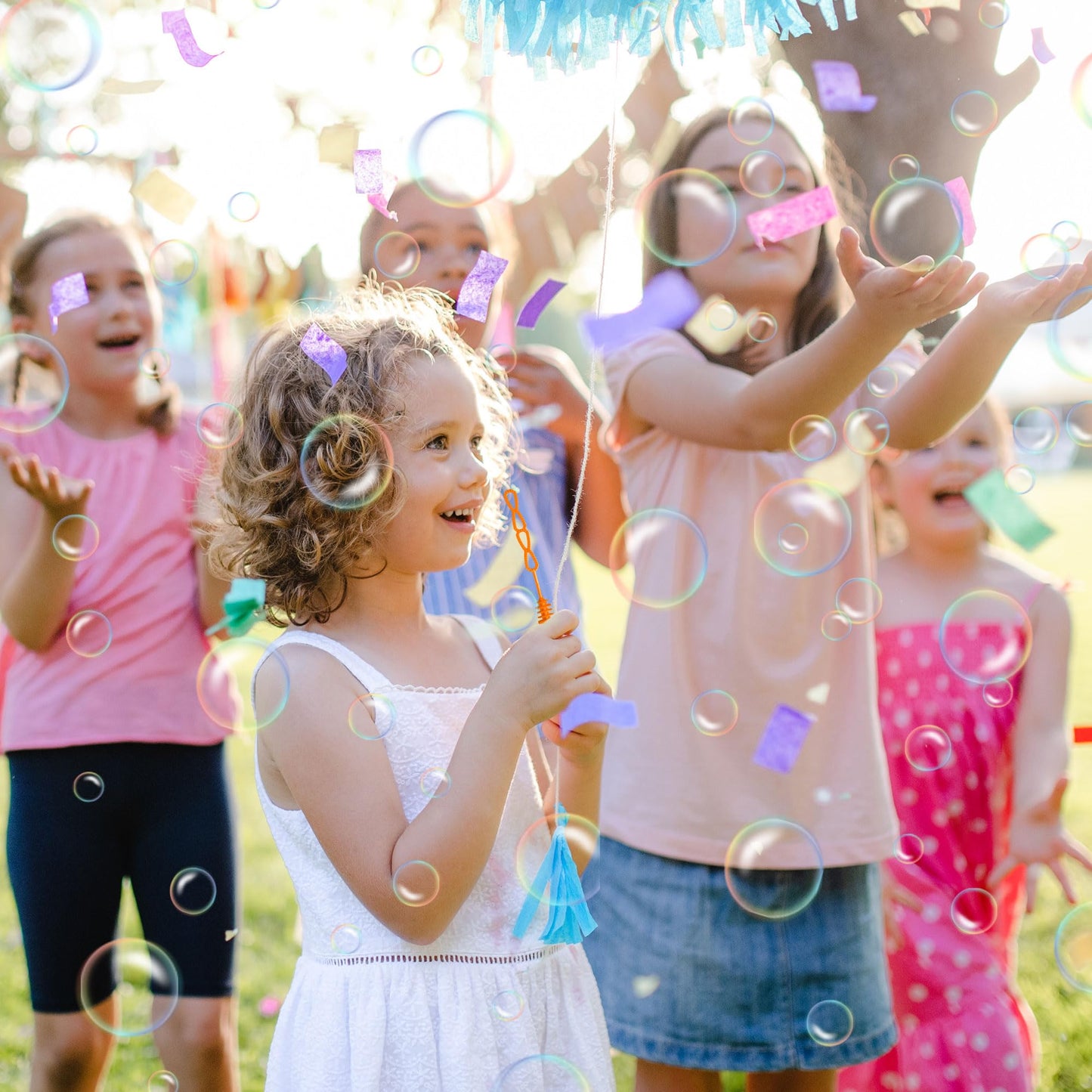 WHALEISLAND 20PCS Safari Animal Bubble Wands, Jungle Party Favors for Kids