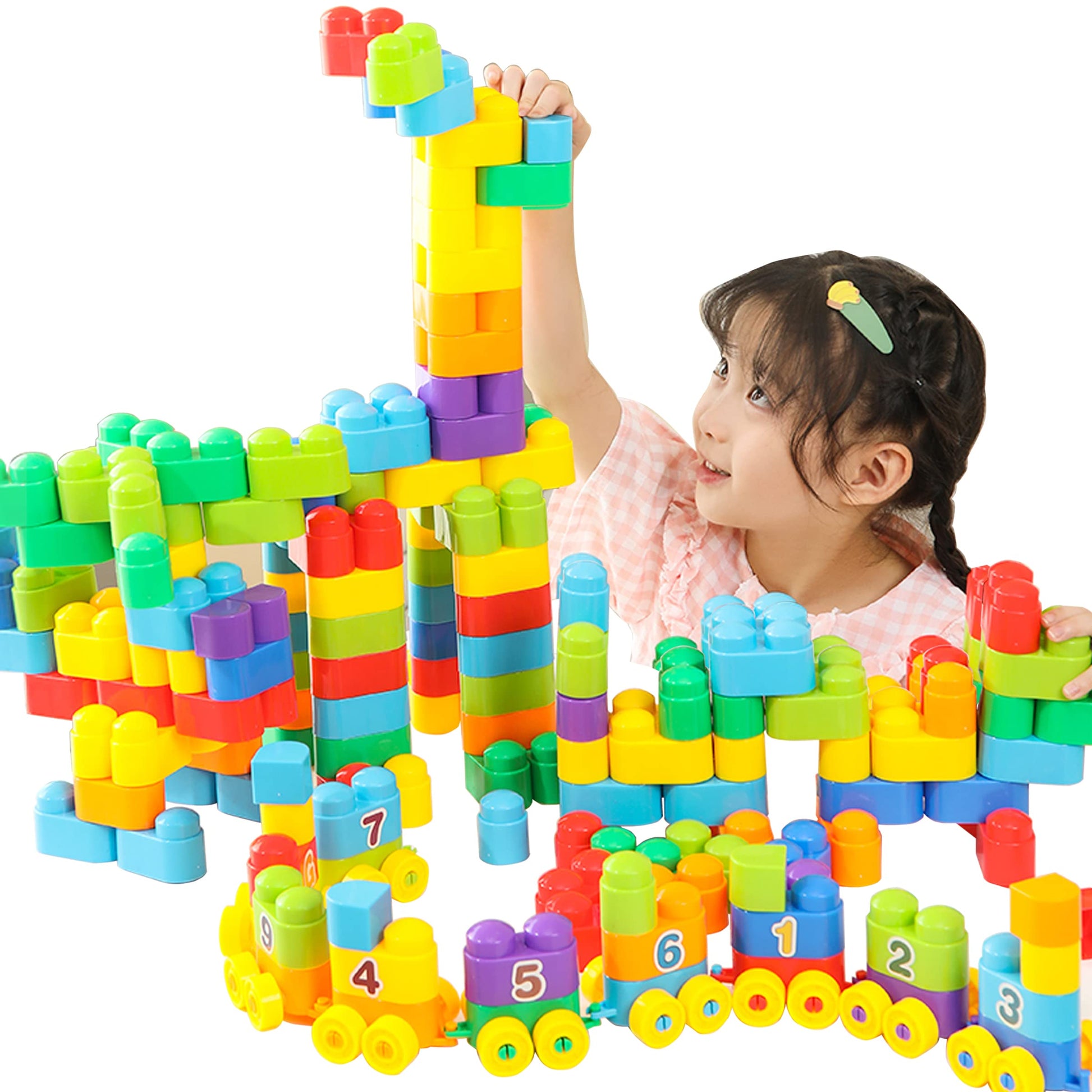 RAINBOW TOYFROG Building Blocks Toys for Toddlers-Educational Development STEM Toys-Safe Skill Building Toys for Boys&Girls - Set of 74pcs