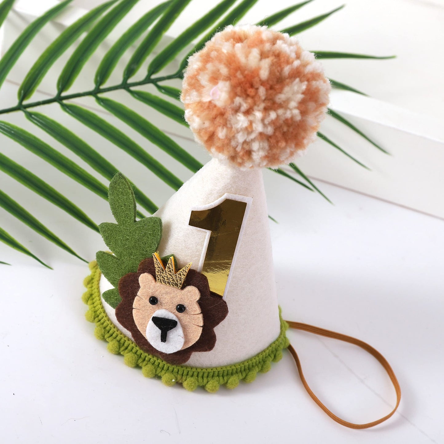 Lion Theme First Birthday Crown - Wild One Jungle Safari Decoration for Boys