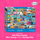 Re-marks Coastal Stamp Collage Puzzle, 500 Large Piece Jigsaw Puzzle for All Ages