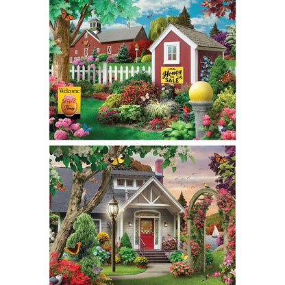 Bits and Pieces - Value Set of (2) 500 Piece Jigsaw Puzzles for Adults - Each Puzzle Measures 18" x 24" - 500 pc Colorful Nature Farmhouse Jigsaws by