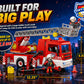 Tiny Force Toy Ladder Fire Truck Toy - Firefighter Fire Truck with Extendable Fire Ladder, Toy Truck for Kids, Perfect Firefighter Gift for Pretend