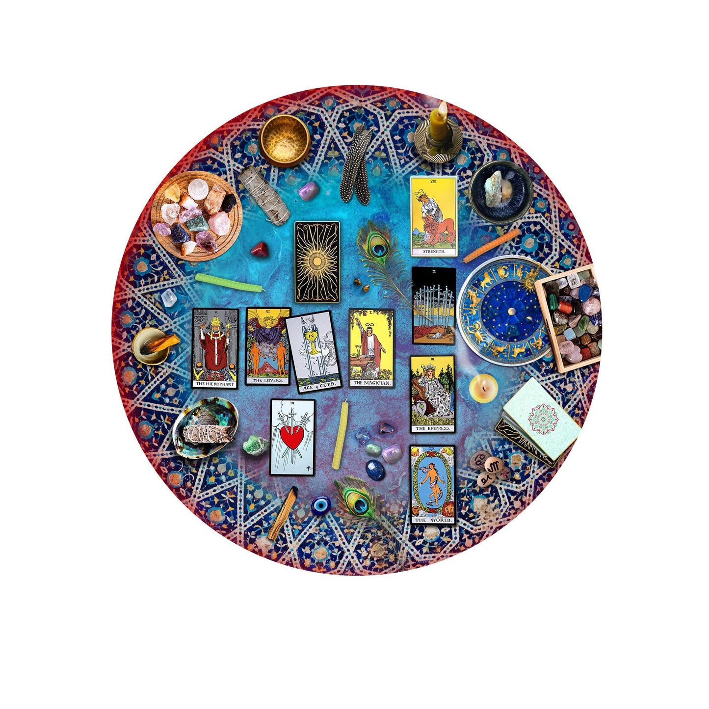 Springbok Tarot Crystal Magic 500 Piece Round Puzzle for Adults - Enjoy The Mystery and Magic of Our Tarot Table