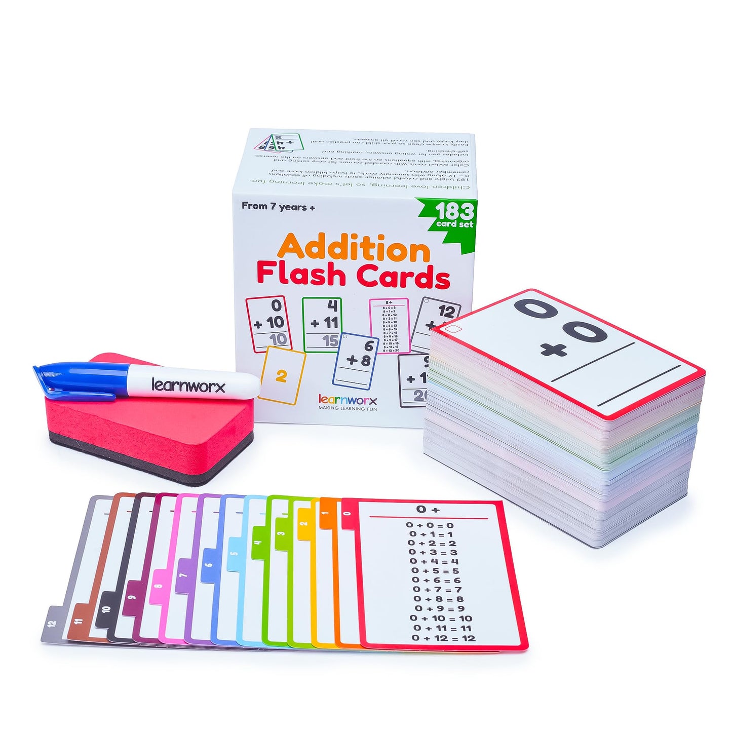 Addition Flash Cards 1st Grade | 183 Math Flash Cards for Kids Ages 4-8 | 1st 2nd & 3rd Grade | Math Flash Cards 2nd Grade | Learn Math for Kids
