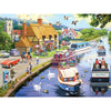 Bits and Pieces - 300 Piece Jigsaw Puzzle for Adults - 18" x 24" - A Lazy Evening on The River - 300 pc Large Piece European River Boats Jigsaw by