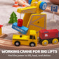 60PCS Wooden Train Set - Toy Magnetic Trains with Wooden Track Set for Kids Ages 3-8, Construction Crane Railway Set, Perfect Easter Birthday Gift