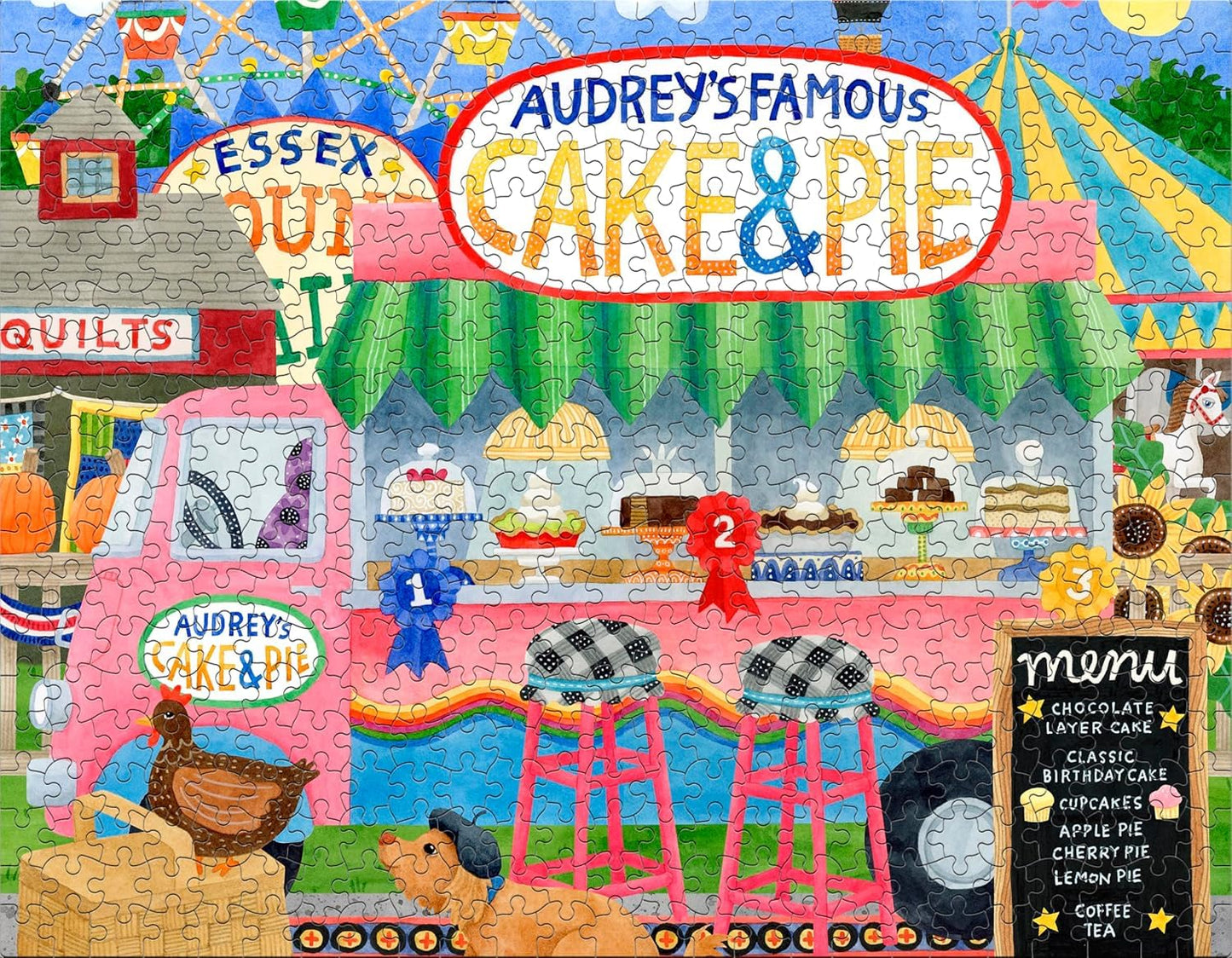 Ceaco - Food Trucks - 4 Pack 500 Piece Jigsaw Puzzles for Adults