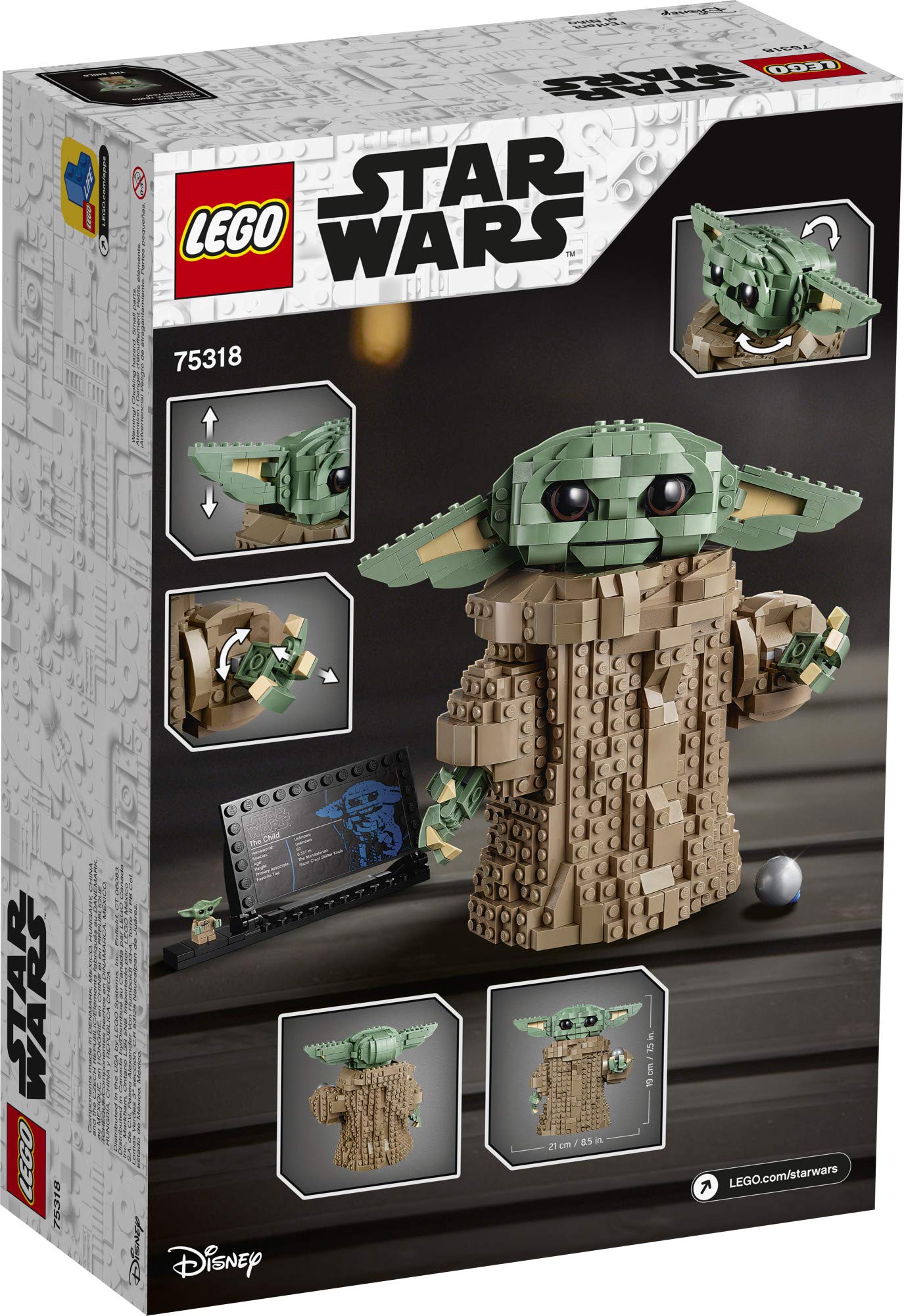 LEGO Star Wars: The Mandalorian Series The Child 75318 - Baby Yoda Grogu Figure, Building Toy, Collectible Room Decoration for Boys and Girls, Teens