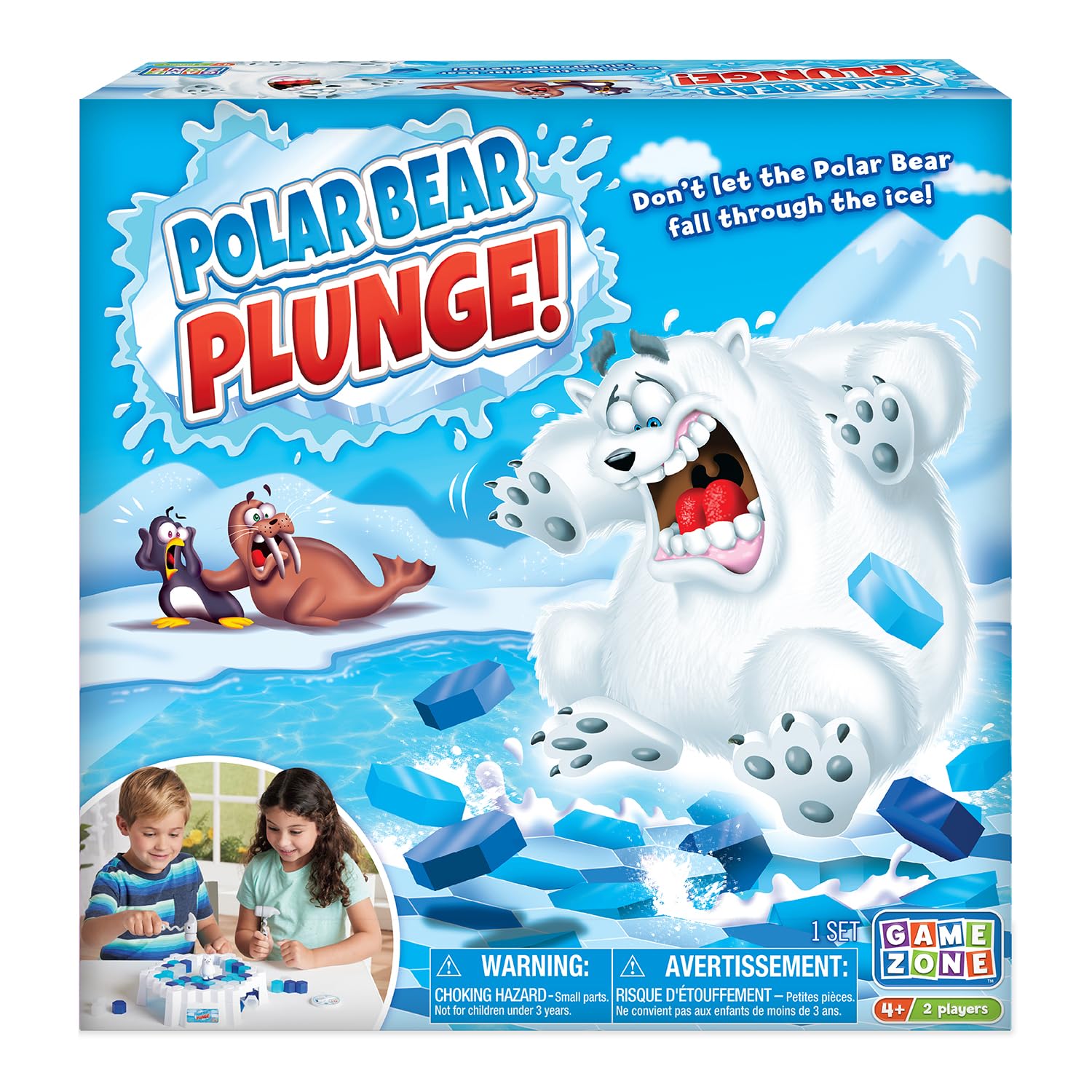 Game Zone Polar Bear Plunge Interactive Tabletop Multiplayer Game for Adults and Children Ages 4 and Older.