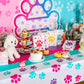 Newwiee 3 Pcs Puppy Paw Print Tablecloth Plastic Disposable Colorful Table Cover Dog Table Cloth Paw Print Party Supplies for Dog Pet Themed Party