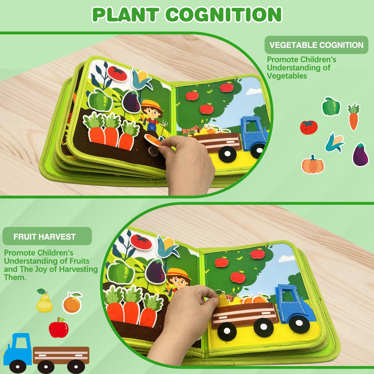 Busy Book for Toddlers, Montessori Toys Busy Board for Toddlers, Birthday Gifts for Boys & Girls, Quiet Activity Book with Life Skills, Cognition